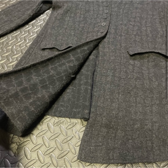 Eileen Fisher Wool Cotton Blend Sweater Jacket Size Small Black - Picture 4 of 11